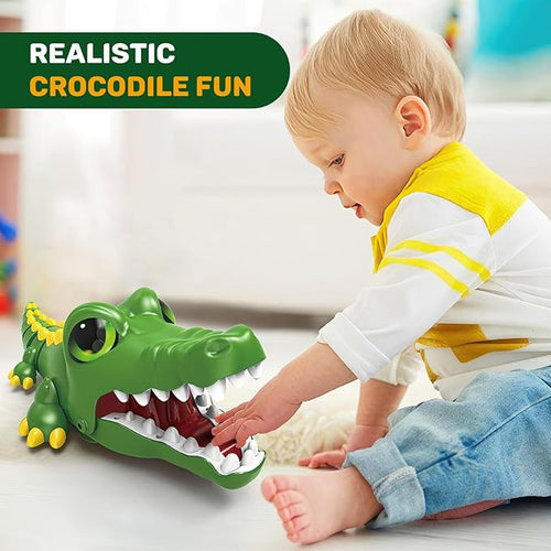 2.4G Remote Control Crocodile for Kids,RC Big Eyes Crocodile Toy，Interactive Dancing Programming Electronic Chomping Action