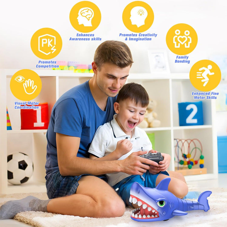 2.4G Remote Control Shark Toy, Wireless Radio-Controlled Simulation Shark, Electric Toy Shark Head