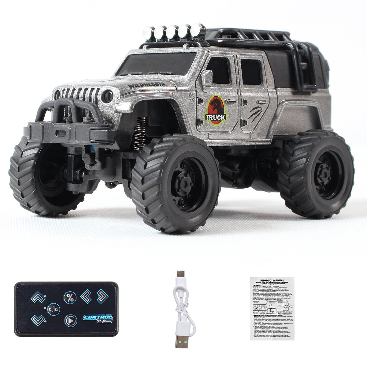 Mini Remote-Controlled Truck, Smartphone App Control, 1:64 Scale Jeep Toy Truck, 2.4GHz Wireless Remote Control, LED Lights, Alloy Shell, Multiple Control Modes, Adjustable Speed/Steering, Christmas Gift