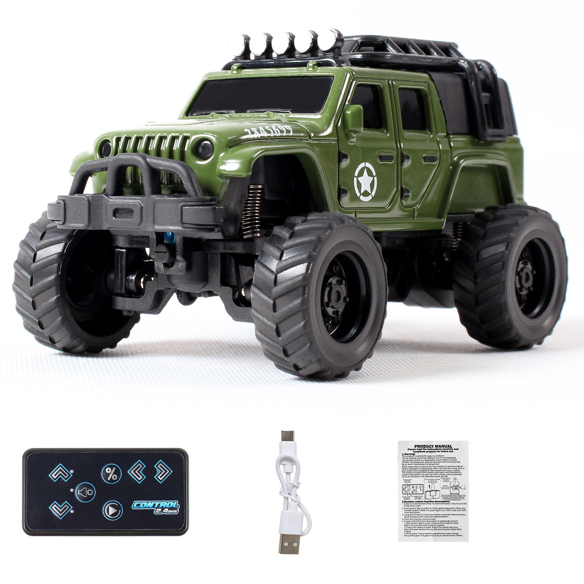 Mini Remote-Controlled Truck, Smartphone App Control, 1:64 Scale Jeep Toy Truck, 2.4GHz Wireless Remote Control, LED Lights, Alloy Shell, Multiple Control Modes, Adjustable Speed/Steering, Christmas Gift