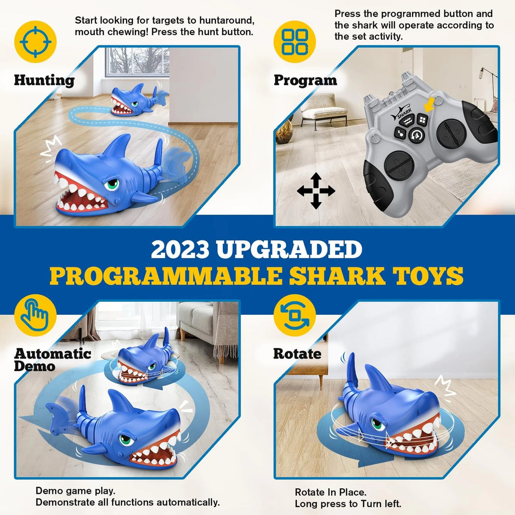 2.4G Remote Control Shark Toy, Wireless Radio-Controlled Simulation Shark, Electric Toy Shark Head